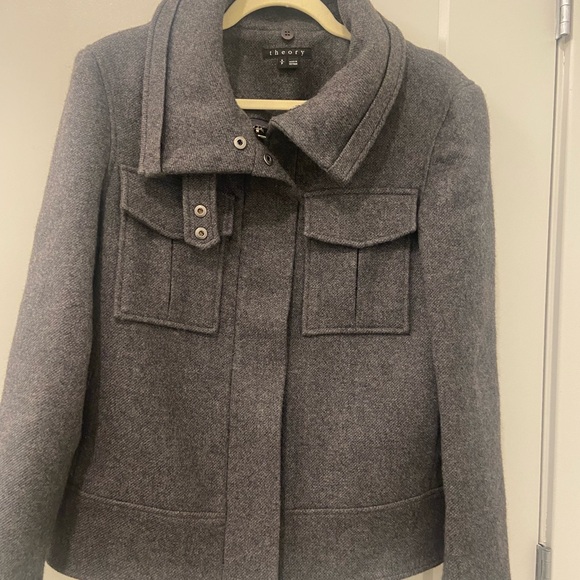 Theory New With Tags Fall & Winter Dark Grey Coat - Picture 6 of 7